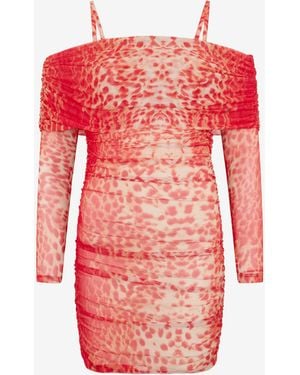 Roberto Cavalli Cheetah Skin Print Dress - Red