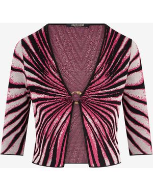 Roberto Cavalli Ray Of Paradise Print Cardigan - Red
