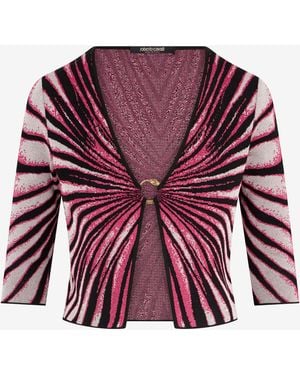 Roberto Cavalli Ray Of Paradise Print Cardigan - Red