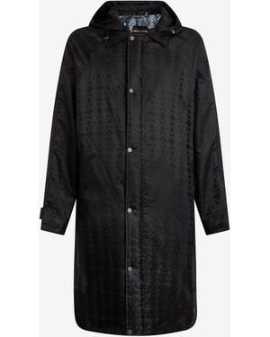 Roberto Cavalli Caban With Rc Monogram All Over - Black