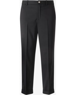 Roberto Cavalli Stretch Wool Trousers - Black