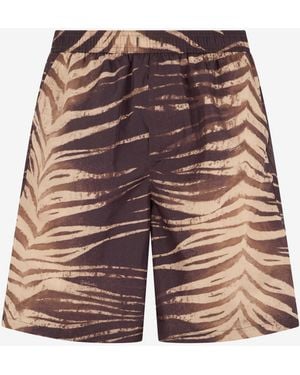 Roberto Cavalli Natural Barb Print Bermuda Swim Shorts - Multicolor