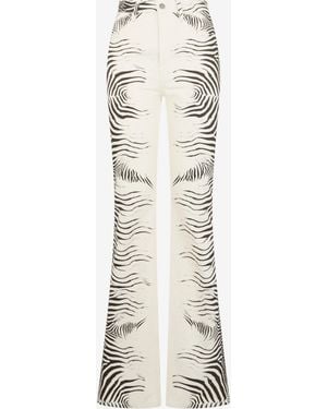 Roberto Cavalli Zebra Print Jeans - White