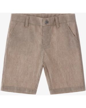 Roberto Cavalli Rc Monogram Denim Shorts - White