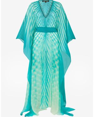 Roberto Cavalli Long Caftan With Optical Glass Print - Green
