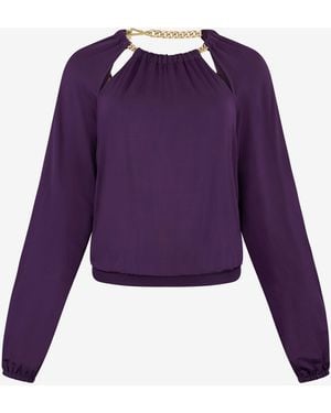 Roberto Cavalli Long-Sleeve T-Shirt - Purple