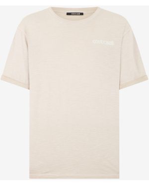 Roberto Cavalli T-Shirt With Back Snake Print - White