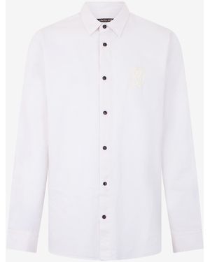 Roberto Cavalli Shirt With Monogram Rc Embroidery - Blue