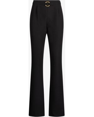 Roberto Cavalli Flared Pants With Buckle - Black