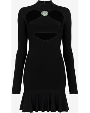 Roberto Cavalli Cut-Out Flared Mini Dress - Black