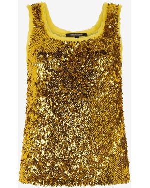 Roberto Cavalli Sequin Top - Yellow