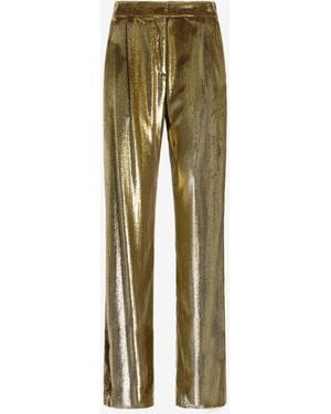 Roberto Cavalli Velvet Long Trousers - Green