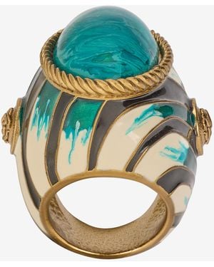 Roberto Cavalli Ray Of Sea Print Ring - Blue