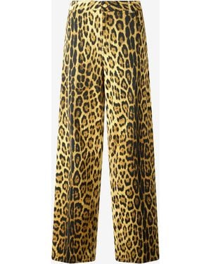 Roberto Cavalli Jeans With Jaguar Skin Print - Metallic