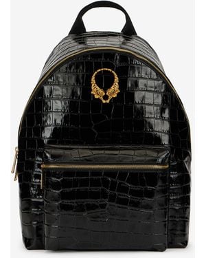 Roberto Cavalli Roar Schwarzer Leder-Rucksack