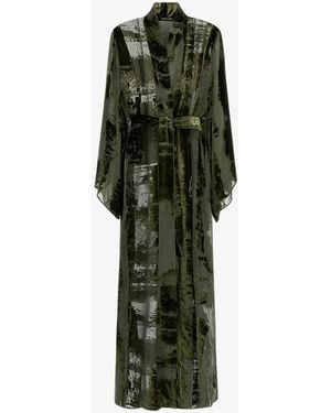Roberto Cavalli Dressing Gown With Devorè Effect - Green