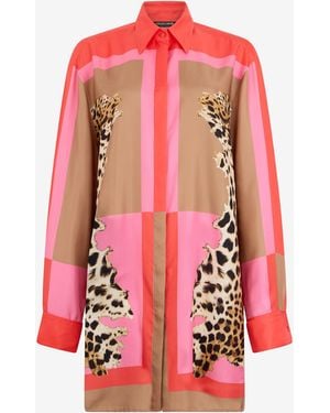 Roberto Cavalli Cavalli Pop Print Silk Dress - Red