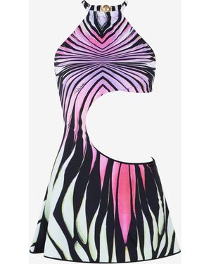 Roberto Cavalli Ray Of Paradise Print Dress Mini - White