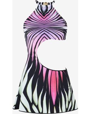 Roberto Cavalli Ray Of Paradise Print Dress Mini - White