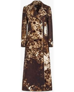 Roberto Cavalli Appaloosa Printed Double-Breasted Trench Coat - White