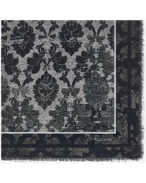 Roberto Cavalli Shawl With Brocade Print - Black