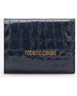 Roberto Cavalli Cardholder With Crocodile Print - Blue