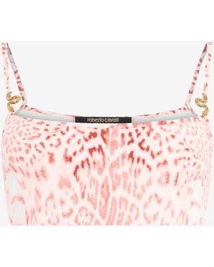 Roberto Cavalli Jaguar Print Top - Pink