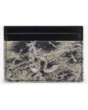 Roberto Cavalli Tarjetero Con Estampado De Jaguar - Negro