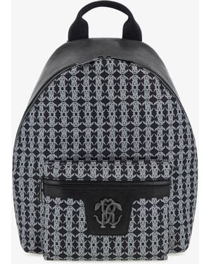 Roberto Cavalli Zaino Con Monogram Mirror Snake - Blu