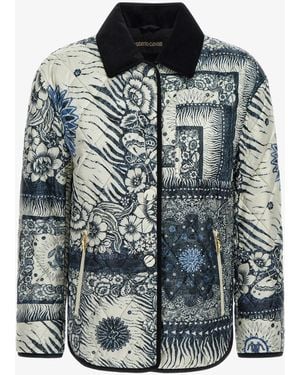 Roberto Cavalli Bandana Printed Jacket - Blue