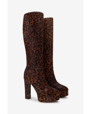 Roberto Cavalli Jaguar Boots With Platform Heel - Brown