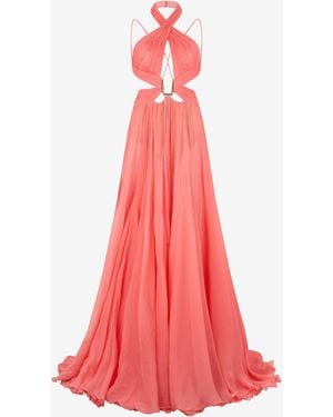 Roberto Cavalli Long Silk Dress - Pink