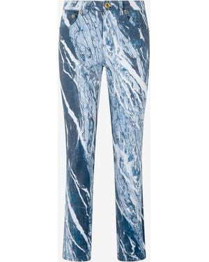 Roberto Cavalli Rubane Print Jeans - Blue