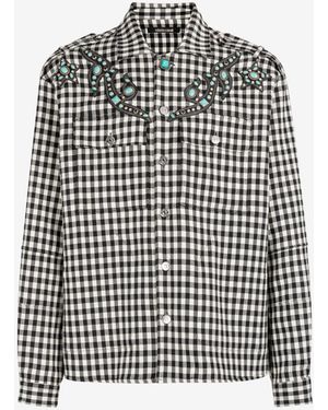 Roberto Cavalli Embellished Gingham Jacket - Black