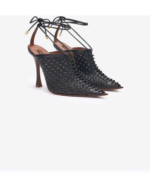 Roberto Cavalli Woven Lace-Up Sabot - Black