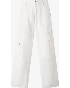 Roberto Cavalli Python-Print Pants With Pockets - White