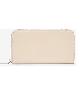 Roberto Cavalli Leather Wallet With Monogram Rc - White