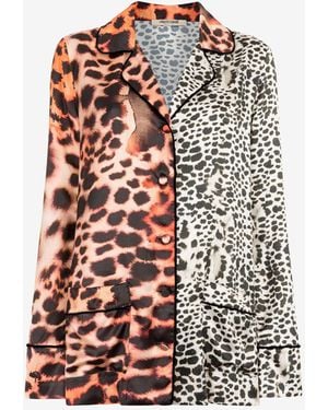 Roberto Cavalli Murena Print Silk Blend Jacket - White