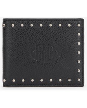 Roberto Cavalli Leather Wallet With Studs - Black