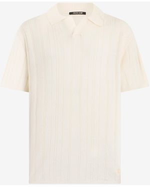 Roberto Cavalli Cream Ribbed Polo - White