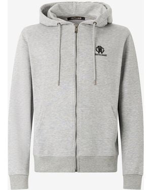 Roberto Cavalli Hoodie With Zip - Gray