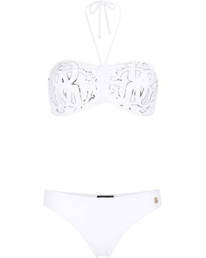 Roberto Cavalli Logo Monogram Rc Bikini - White
