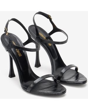 Roberto Cavalli Croc-Effect Leather High-Heel Sandals - Multicolour