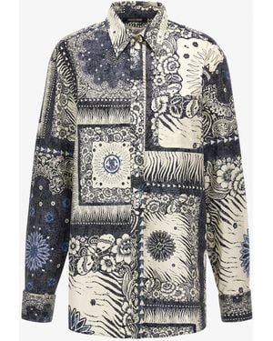Roberto Cavalli Bandana Print Dress Shirt - Grey