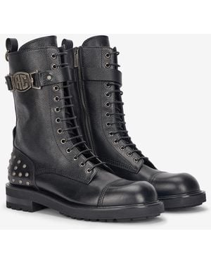 Roberto Cavalli Schnürstiefel Mit Applikation Des Monogramms Rc - Schwarz