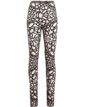 Roberto Cavalli Graphic Tile Velvet Dévoré Leggings - Multicolour