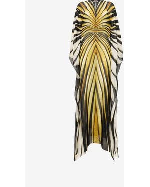Roberto Cavalli Ray Of Print Silk Maxi Dress - Metallic