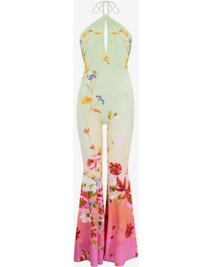 Roberto Cavalli Miami Flowers Print Jumpsuit - White