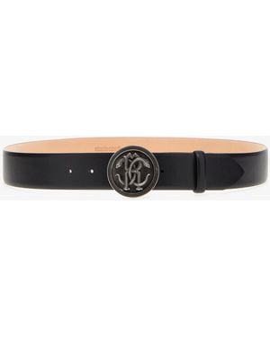 Roberto Cavalli Belt With Rc Monogram - Black