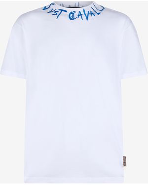 Roberto Cavalli T-Shirt With Graffiti Logo - White